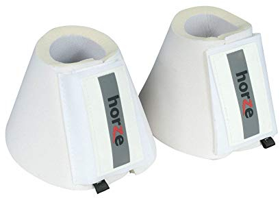 HORZE Pferde Hufglocken ProBell, Springglocken mit Klettverschluss, 2er Set, Weiß, S