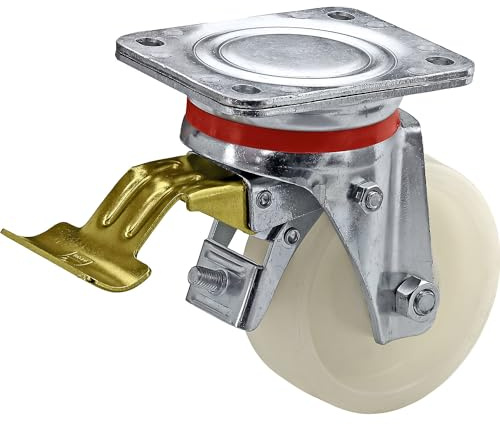 Wicke | Ruota in poliammide | supporto in lamiera d'acciaio | Ø x larghezza ruota 80 x 30 mm | rotella pivottante con fermo doppio e cuscinetti a | Supporto in lamiera d'acciaio, Ø x larghezza ruota 80 x 30 mm, rotella pivottante con fermo doppio e cuscinetti a
