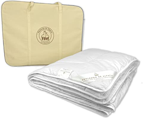 Abolengo de Alpaca Alpaka Sommer Bettdecke, Premium Line, 100% Baby Alpaka Füllung (635g), Bezugsstoff: 200er Baumwollbatist, Leicht und luftig, 155x220cm, Ideal für warme Nächte