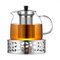 Ecooe - Tetera de Cristal Con Infusor de 1000 ml, Calentador de Acero Inoxidable 18/8, Infusor Extraíble Para Té Negro, Verde y Perfumado