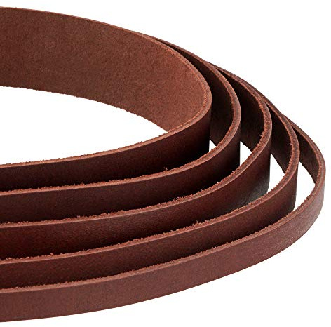 Auroris - Lederband flach Cognac-braun Breite wählbar 3/4/5/8/10/15/20/25/30/35/40 mm - Variante: Breite 25mm / Länge 1m
