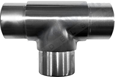 Edelstahl Steckfitting Rohrverbinder Rohrbogen Flansch Verbinder Geländer V2A (Ø 42,4 mm, T-Stück)