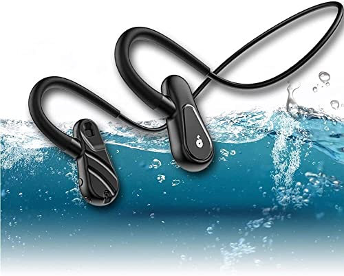 Cuffie a conduzione ossea wireless Bluetooth 5.0 Auricolare 16G Memoria Smart Touch CVC Rumore Mic IPX6 Lettore MP3 8 ore Auricolare aperto for corsa Guida Ciclismo Fitnes (Size : 16 GB)