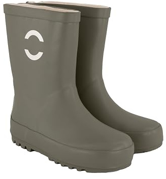 Mikk-line Gummistiefel Kinder 35 | Dusty Olive Regenstiefel Gefüttert | Wasserdichte Regenschuhe