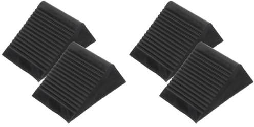 ibasenice Wheel Chocks Heavy Duty Rubber Tire Stoppers 4.72X3.93X5.90In Non-Slip Car Wheel Blocks for Trailer Truck RC Camp Vehicle Stabilizer Wedges Set of 4
