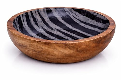 Handmade Wooden Snack Serving & Key Bowl, Decorative Countertop, 6 x 2 Inch | Perfect for chips, nuts, candy, cookies, dried fruit, coins & everyday accessories, durable, easy-clean, coffee table décor