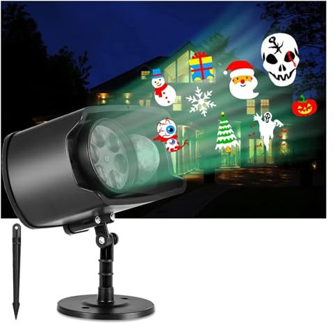 Luces De Proyector De Navidad PortáTiles, Luces de ambiente decorativas for Halloween y Navidad, proyector de travesuras for Halloween al aire libre, proyector de fiesta en casa de Navidad Imagen Hd Y