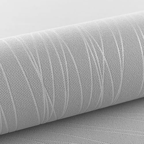 Snewvie Striped Wallpaper Grey Plain Textured Wallpaper Non-Woven 3D Embossed Glitter Geometric Wall Paper for Bedroom Adults Teenager Living Room Lounge Hallway Stairs