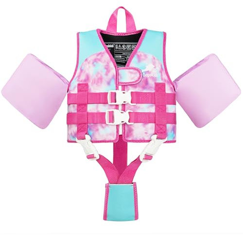 Gogokids Gilet da nuoto per bambini con braccioli, stile giacca galleggiante, galleggiante, galleggiante, con cinghie regolabili, per bambini e bambine (4-6 anni/20-30 kg)