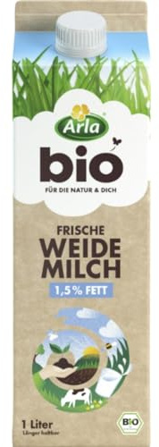 Arla Frische Weidemilch 1,5% Kuhmilch Milch 1000 Milliliter [Frischegarantie]