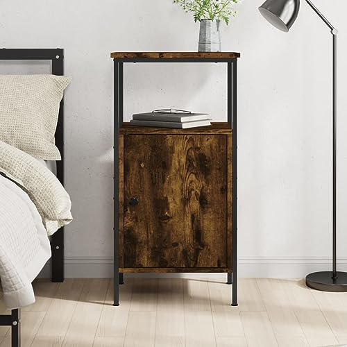 CKioict Telefontisch Ablagetisch Modern Nachtkästchen Nachttisch Räuchereiche 41x31x80 cm Holzwerkstofffür kleine Räume, Wohnzimmer, Schlafzimmer
