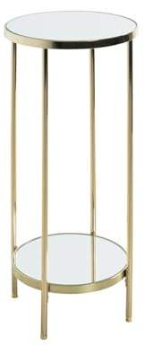 HAKU Blumensäule, vermessingt, Metall, Spiegel 5 mm - Maße: H 66 x Ø 28 cm, Style: Art Deco