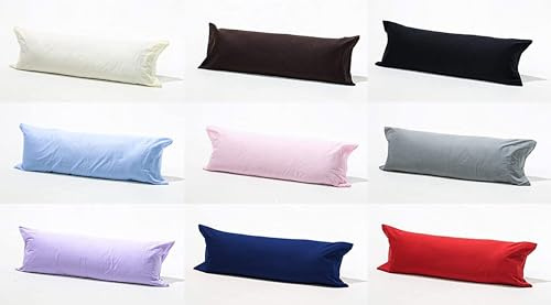 KARKARM New Extra Large Bolster Pillow Cases 4ft 6inch – Soft Poly Cotton Bolster Pillow Case Double – Multipurpose Long Full Body Bolster Bed Pillow Cover 54 x 19, White