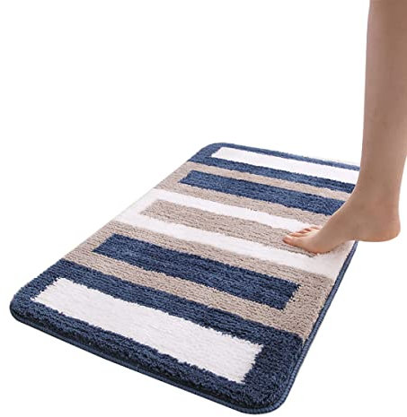 YRTHFJTJ Shower Mat,Bathroom Rugs Non Slip Washable Machine Washable, Quick Drying, Ultra Shaggy, Non Slip, For Underfloor Heating Shower Bathtub Door-Grey||40 x 60 cm(Gray,60 x 90 cm)