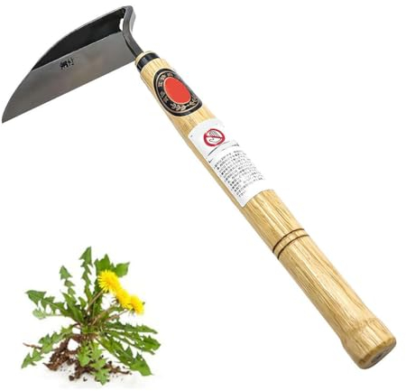 1 x japanische Unkrautsichel, Handhacke, Unkrautentferner, japanische Unkrautsichel, Hacke, Gartenwerkzeuge zum Jäten und Kultivieren, Edelstahl-Hacke für Gartenarbeit