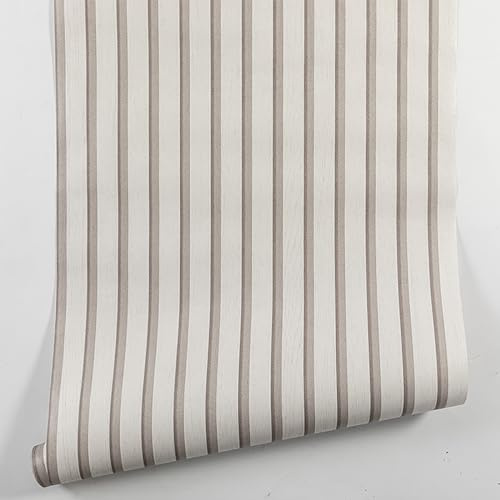 Cathpetic Wood Slats Wallpaper 9.5×0.53m,Beige and Cream Wood Panel Wallpaper Rustic Wooden Slat Wall Panelling for Living Room Bedroom Hallway Stairs,Non Woven Fabric Wall Paper