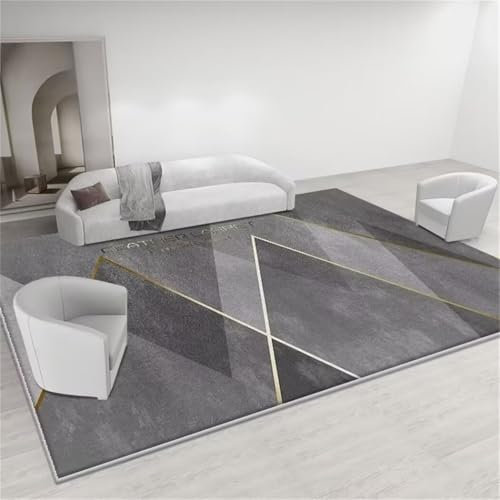 Kunsen 100X160CM Antirutsch Pads Teppich Abstrakte Mode, einfach und leicht zu pflegen, um den für Kurzhaarbereich von Nicht -Slip -Haaren Wohnzimmer Schwarz Flickenteppich