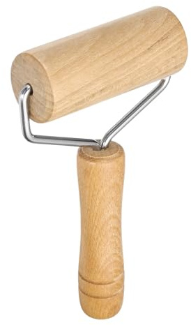 sourcing map Mattarello 18,5 cm x 4 cm con manico in legno di acero antiaderente, mattarello per pasta di zucchero, mattarello per cuocere biscotti, pasta di argilla, colore legno