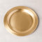MOMENTU® Assiette à bougie ronde - En laiton brossé - Doré - Fabriqué à la main - Bougeoir - Dessous de bougie - Assiette décorative - Pour bougies piliers, baptême, communion et confirmation -