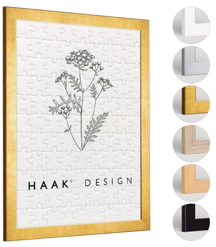 Haak Puzzlerahmen Tokio Blattgold 61 X 91,5 cm (ca. 1500-2000 Teile) Bilderrahmen Rahmen für Puzzle