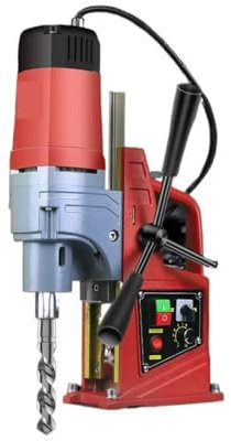 Mini taladro de columna, Taladro Magnético Eléctrico Pequeño Portátil, Taladro Magnético Potente For Suelo, Máquina Perforadora De Grado Industrial para bricolaje en madera, metal y joyería(AX13 RE)