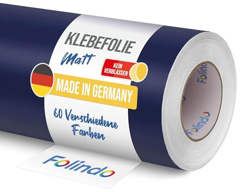 FOLINDO Möbelfolie selbstklebend matt - langlebige Möbel Klebefolie 050 Dunkelblau 5 m x 31,5 cm - Klebefolie Küche - selbstklebende Folie Möbel - moderne Schrankfolie versch. Größen