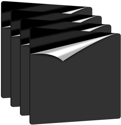 4 Pièces Plaque Acrylique Noir, Feuille Acrylique 300 x 300 x 2.7 mm, Feuille de Plastique Acrylique, Feuilles en Acrylique avec Film Protecteur pour DIY Cadres Photo Peintures Crafts