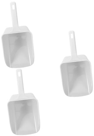 IMIKEYA 3 Pièces Pelle à Glace Pelle à Glaçons Cuillère à Grains Cuillère à Glace Plate Cuillère Claire Cuillère De Cuisine Cuillère à Café Petite Cuillère Scoop Blanche Abdos Réutilisable