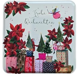 Plätzchendose, Keksdose, Vorratsdose, Aufbewahrung, Kiste mit Motiv, Dose Motiv, Blumen, Geschenkidee, Gebäckdose, Weihnachtsdose, Plätzchen, Grätz Verlag (Weihnachtssterne)