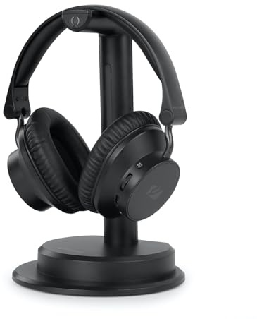 Muse M285CTV TV-Kopfhörer mit Sender- und Ladestation, Bluetooth, Freisprecheinrichtung, unabhängig vom Kanal, 30 Stunden Akkulaufzeit, Equalizer