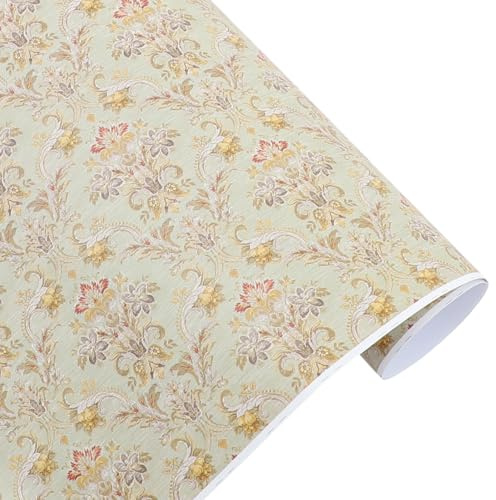 Tapete Puppenhaus 1blatt Selbstklebend Mini Wandsticker Für Dekoration Realistische Wandverkleidung Wohnzimmer Und Schlafzimmer DIY Zubehör helles rot gemischten Blumenmuster
