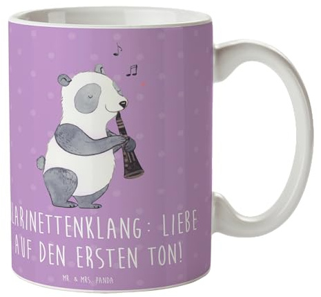 Mr. & Mrs. Panda Tasse Klarinette Liebe - Geschenk, erster Ton, Kaffeetassen, Büro Tasse, Teetasse, Musikstile, Ensemble, Musikfans, Geschenk