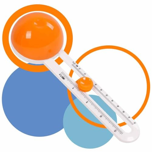 Circle Paper Cutter Rotary Circular Cutter for Cardstocks Craft Cutting Tools, Compass Paper Cutter Trimmer Scrapbooking (Included 3 Blades) (Orange)