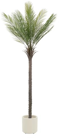 ML-Design 210 cm konstgjord palm stora plastväxter tropisk konstgjord grönska falsk växtdekoration konstgjort träd i kruka för både inomhus och utomhus naturtrogen växt för vardagsrum eller kontor