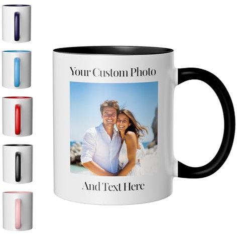 Customaster Tazza personalizzata Foto/Testo/Design Logo Tazza regalo personalizzati A scelta tra 11 oz o 15 oz Ideale per il regalo Regalo premuroso per i propri cari in ogni occasione