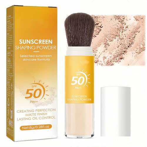 Scalp Mineral Powder Sunscreen, SPF 50 - Protect Face And Scalp, Oil Control Setting Powder Lightweight, Long-lasting, Breathable And Suitable For All Skin Types