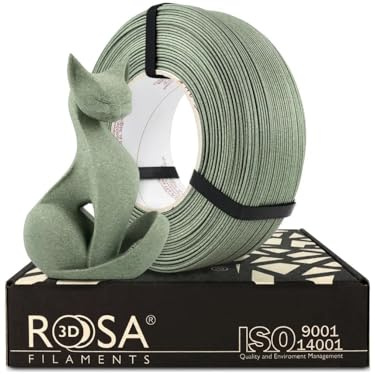 ROSA3D PLA CF Filament 1.75 mm für 3D Drucker - PLA Filament mit Carbon Fiber - Grau mit Matt Finish - 3D Printing Materials für Dekorobjekte - Refill 1 kg Stone Warm Gray