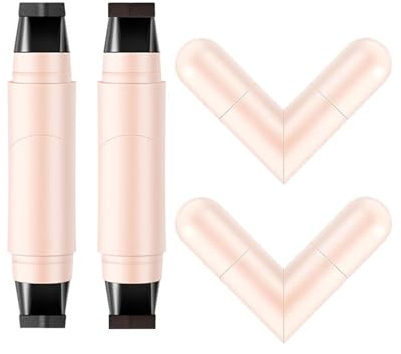 Baorder 2PCS Tampon eye-liner noir et marron, tampon eye-liner double embout, longue tenue, waterproof, séchage rapide, résistant aux bavures, pour débutants