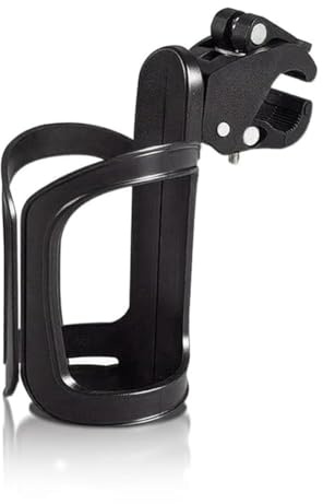 AEUXZA 1 Stück Flaschenhalter Fahrrad Universal Getränkehalter Kinderwagen - Werkzeuglose Montage mit Drehknopf, 360° Drehbarer Becherhalter für MTB, E-Bike, Roller & Rollator