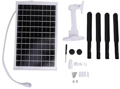 Buachois Router Modem LTE 4G con Panel Solar, Panel Solar Integrado 12W y Bateria 18000mAh, Convierte 4G a WiFi o Ethernet 300Mbps, Rango 150M, Impermeable IP66, para Conexion Inte (Antenas Negras)