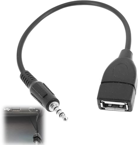 BaZuyunMd 1 Stück A-udio Adapter, Klinke auf USB, USB auf Klinke 3.5 Adapter, 20 cm schwarz, für Autoradios mit MP3-Decoder