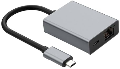 mophrati Adattatore multi splitter da USB a Ethernet, plug and play, per riunioni di lavoro online con velocità di rete elevata, hub Gigabit Ethernet con porta ricarica.