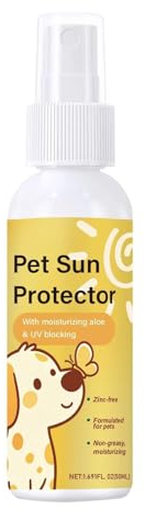 Zahoken Hunde Sonnenschutzmittel | 50 ml Wasserfestes Sonnenblocker-Spray | UVA- und UVB-Schutz Hunde Feuchtigkeitspflege,für tägliche Spaziergänge und Outdoor Abenteuer