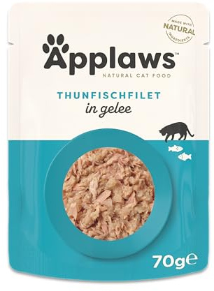 Applaws - Naturel - Nourriture humide pour chats adultes - Bouillon de thon - 16 sachets de 70 g