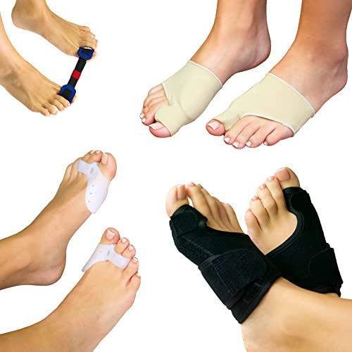 Valgofit® Hallux Valgus Korrektur Set – DERMATEST SEHR GUT – 2x Schienen, 2x Bunion-Socken, 2x Zehenspreizer & Trainingsband