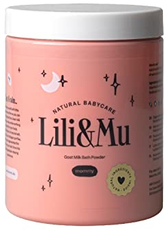 Lili&Mu Badesalz Ziegenmilch 220 g - Milchbad für schwangere Frauen geeignet, Entspannungsbad mit Natursalz und Jojobaöl, Wellness und SPA, Bio Naturkosmetik, Badezusatz