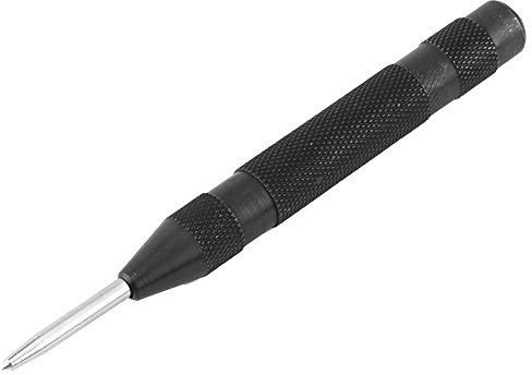 Punzón central automático 1pc Negro Localizador automático de punzón central Prensa de madera de metal Herramienta de marcado de abolladuras Herramienta universal para maquinistas y carpinteros