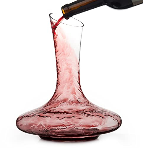 Set da 4 Pezzi Decanter Aeratore per Vino Rosso, 1800 ml - Caraffa per Vino Piu 3 Accessori - Massima Aerazione del Vino Grazie Alla Sua Ampia Base - Confezione Regalo con Design Raffinato