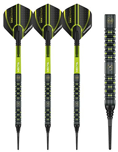 WINMAU Michael Van Gerwen MvG Adrenalin Tungsten Softip Darts Set 18 Gram with Prism Flights and Vecta Shafts (Stems)