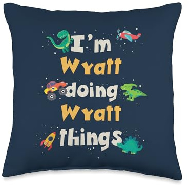 Cool Wyatt Personalized First Name Boys Throw Pillow